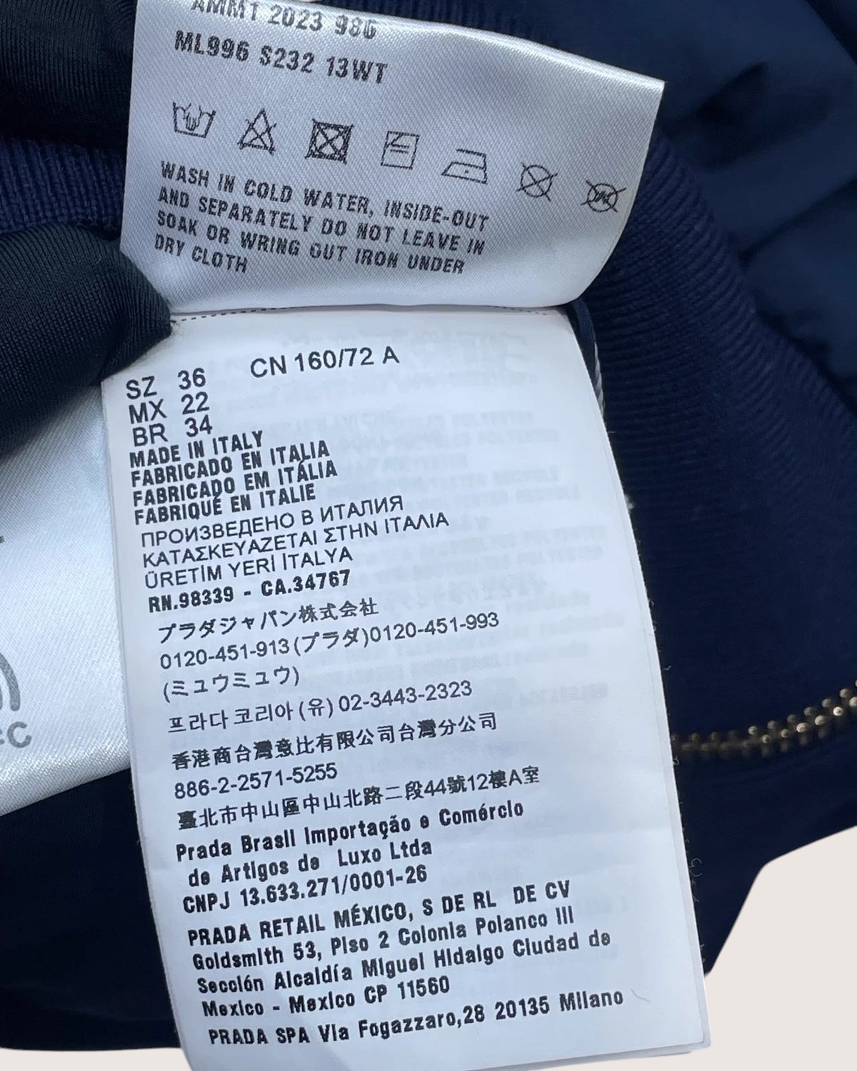 Miu Miu FW23 Technical Pongé Blouson Jacket