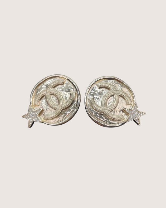 Chanel 23B Star Crystal CC Earrings