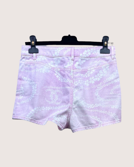 Chanel Floral Denim Mini Shorts