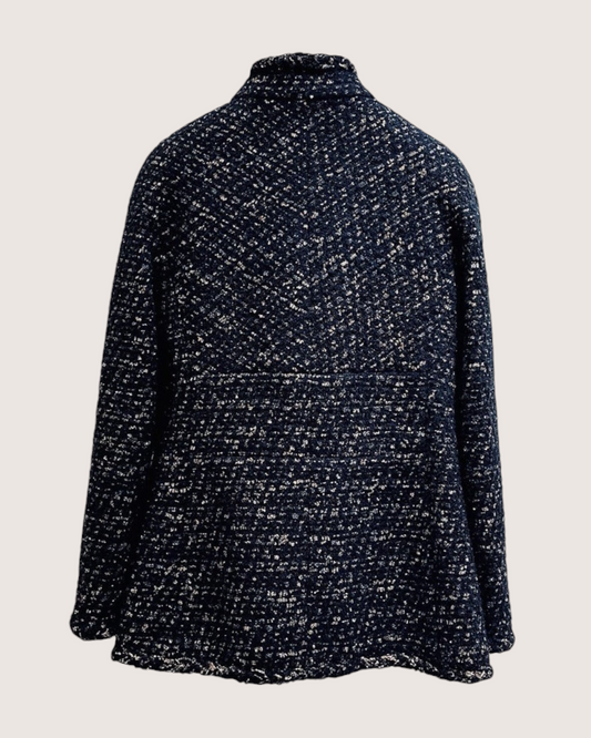Chanel 19A Tweed Zip-Up Jacket Black, Gold FR 34