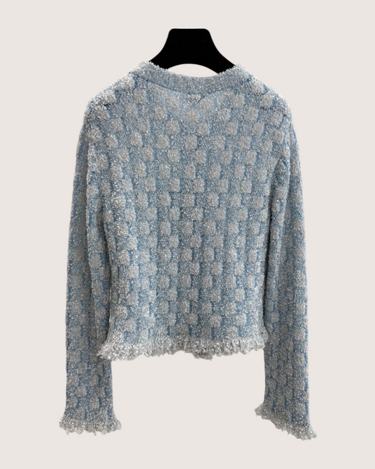 Chanel 26C Shimmer Cardigan - Blue, Silver, White, view 2