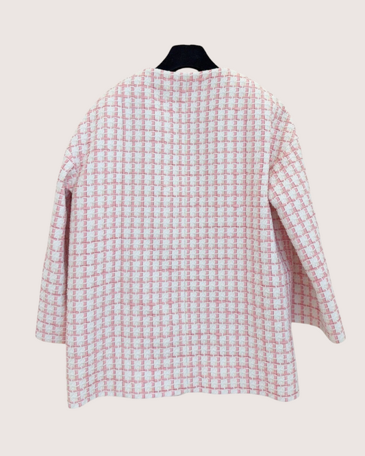 Chanel 22S Four-Pocket Tweed Jacket Pink, White FR 36