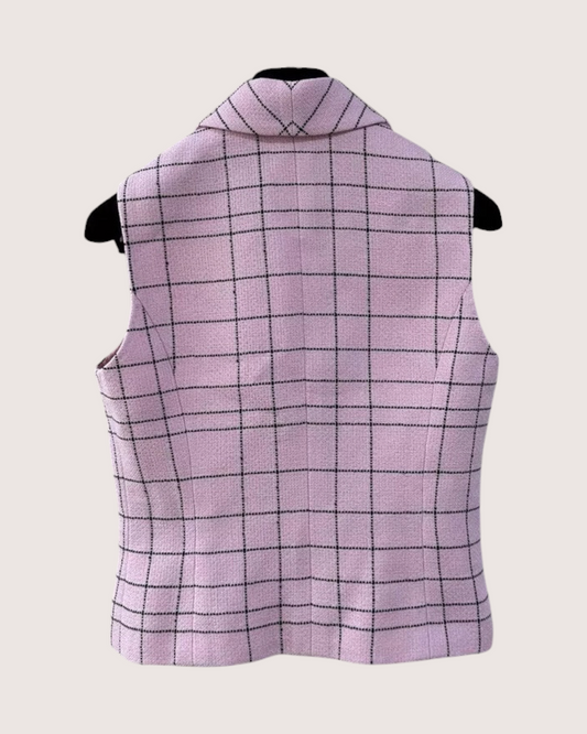 Chanel 24S Plaid Vest Pink, Black FR 34 - view 2
