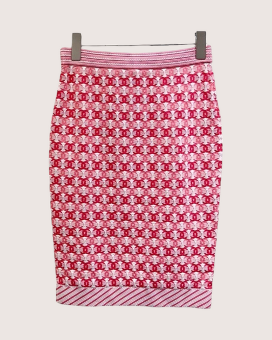 Chanel 19P Logo Mini Skirt Pink, Red, Multicolor FR 34