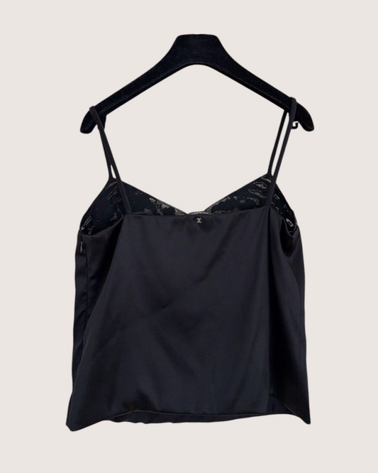 Chanel 25A Lace Top Black FR 36