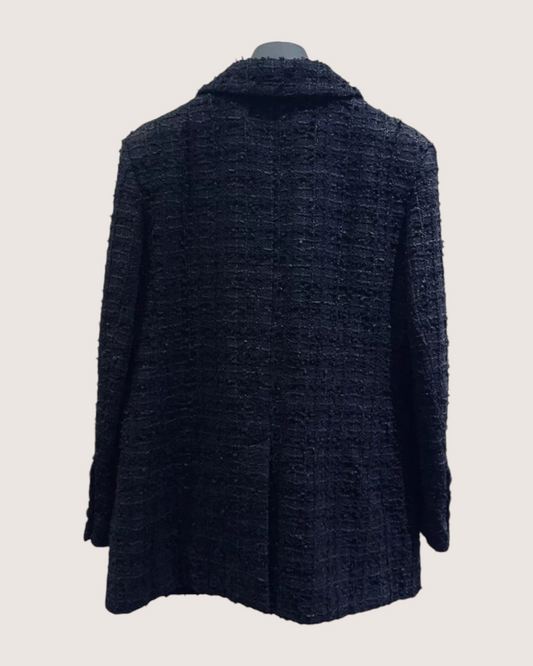 Chanel 22C Tweed Jacket Black, Navy FR 42