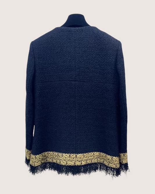 Chanel 17A Fringe Tweed Jacket Black, Gold FR 36 - view 2