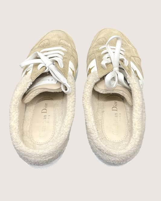 Christian Dior Suede Star Sneakers - Beige/Ecru, view 2