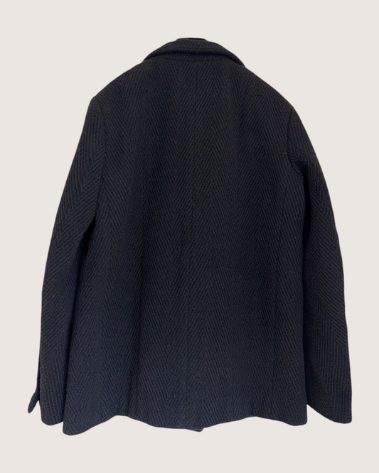 Chanel 20K Double-Breasted Tweed Jacket Black FR 40