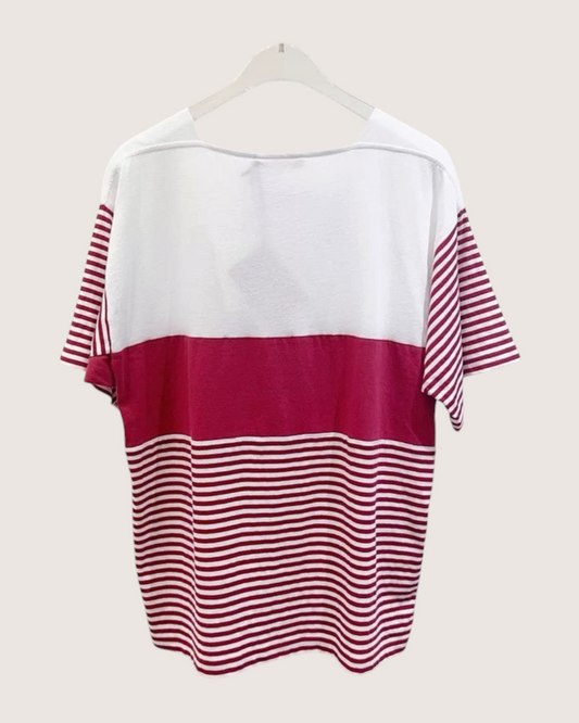 Miu Miu Striped T-Shirt - White, Red, view 2
