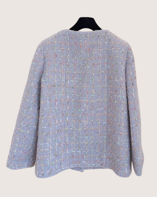 Chanel 25B Four-Pocket Tweed Jacket Purple, Multicolor FR 34
