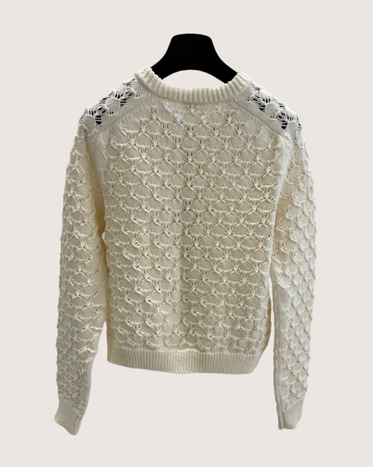 Chanel 26M Coco Beach Crochet Cardigan - Beige/Ecru, view 2