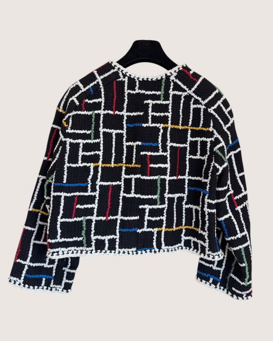 Chanel 25C Tweed Jacket Black, White, Multicolor FR 42