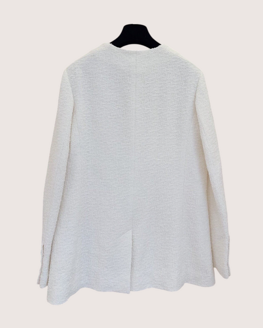 Chanel 23S Four-Pocket Tweed Jacket White FR 38