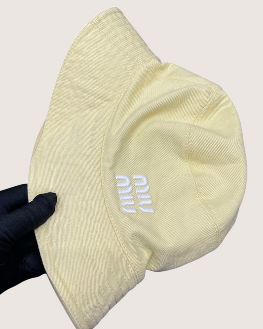 Miu Miu Bucket Hat - Yellow, view 2