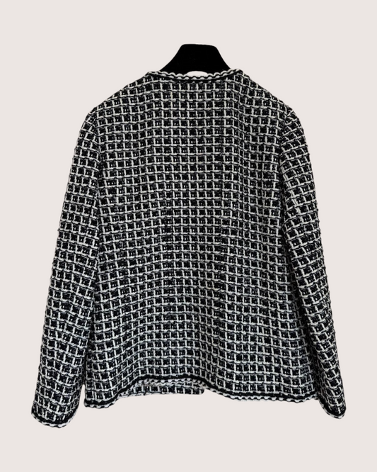 Chanel 25C Four-Pocket Tweed Jacket Black, White FR 40