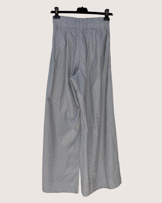 Chanel 24P Striped Wide-Leg Trousers Grey FR 36
