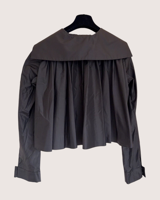 Chanel 26C Cropped Sailor-Collar Jacket Black FR 36