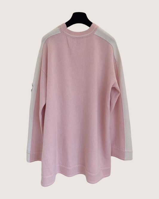 Chanel 24C Cashmere Mini Dress - Pink, White, view 2