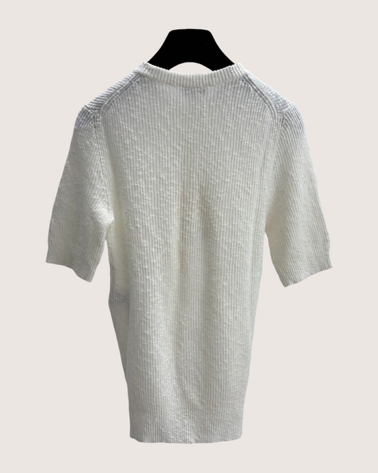 Chanel 25M Coco Beach Short-Sleeve Crewneck Top - White, view 2