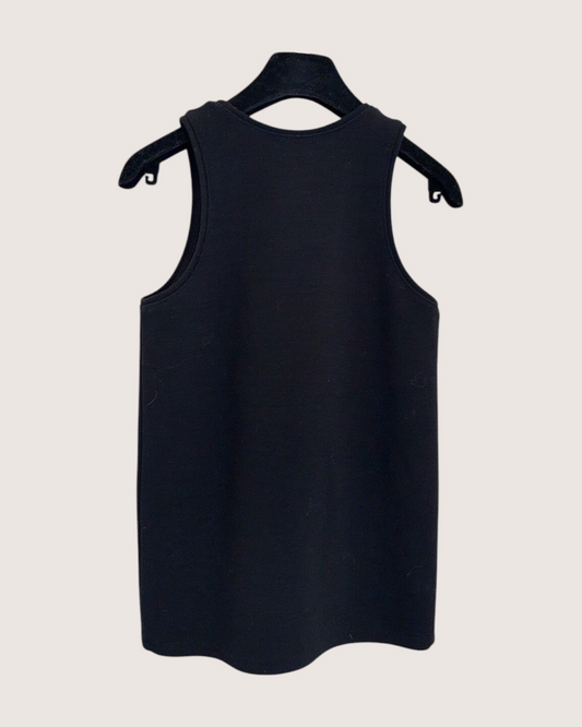 Chanel 20A Wool CC Top Black, White FR 34