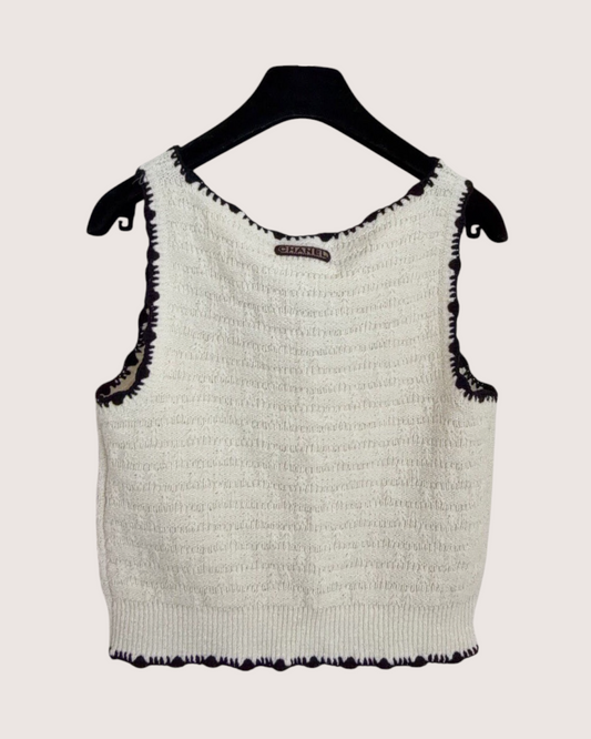 Chanel 26P Logo Top Beige/Ecru, Black FR 34