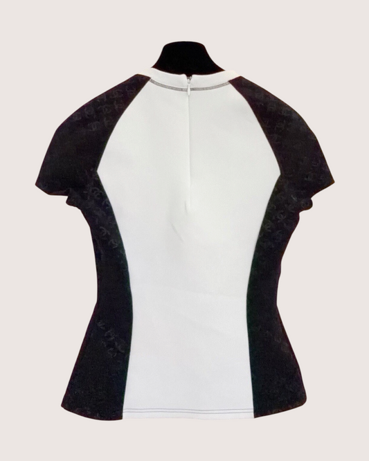 Chanel 24C Monogram CC Logo T-Shirt White, Black FR 40