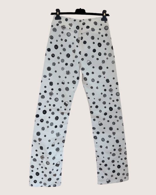 Chanel 25B Straight Denim Jeans White, Black FR 34