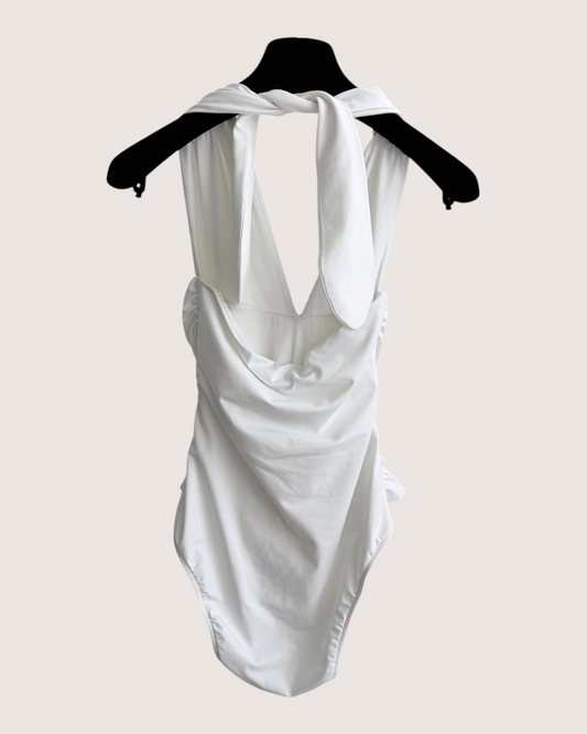 Chanel 26C Crystal Button One-Piece Swimsuit - White, view 2