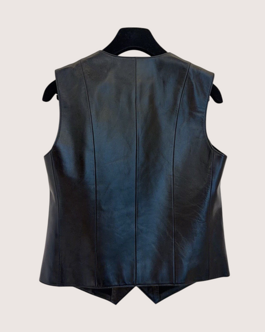 Chanel 25A Leather Vest Black FR 38