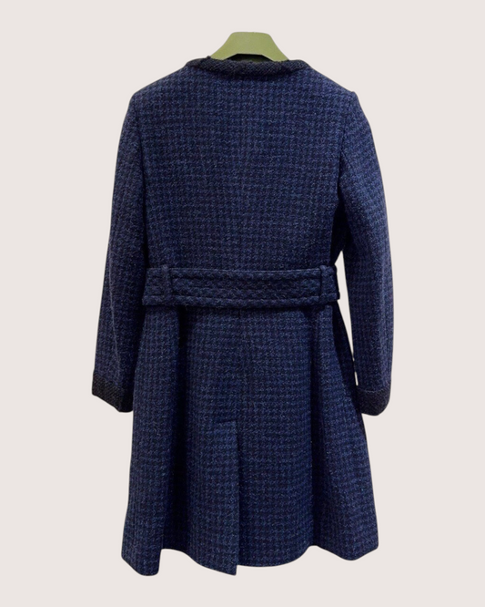 Chanel 17B Tweed CC Belted Coat - Navy, Black, Brown, view 2