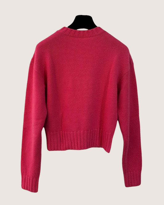 Chanel 20B Logo Cashmere Sweater Pink FR 34