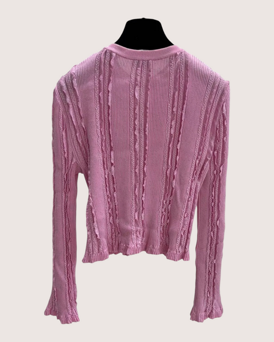 Chanel 23P Fringe Cardigan - Pink, view 2