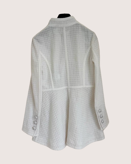 Chanel 23S Sequin Tweed Jacket Dress White FR 36 - view 2