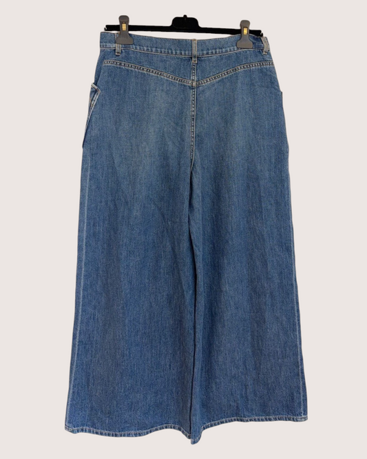Chanel 24P Wide-Leg Denim Jeans Blue FR 40