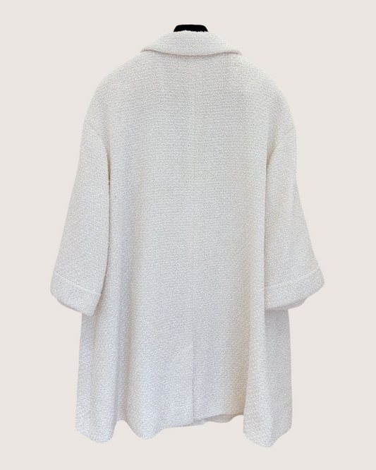 Chanel 22S Tweed Coat White FR 38