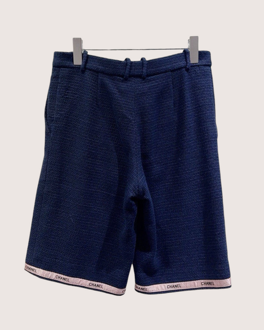 Chanel 21P Tweed Bermuda Shorts - Navy, Pink, view 2