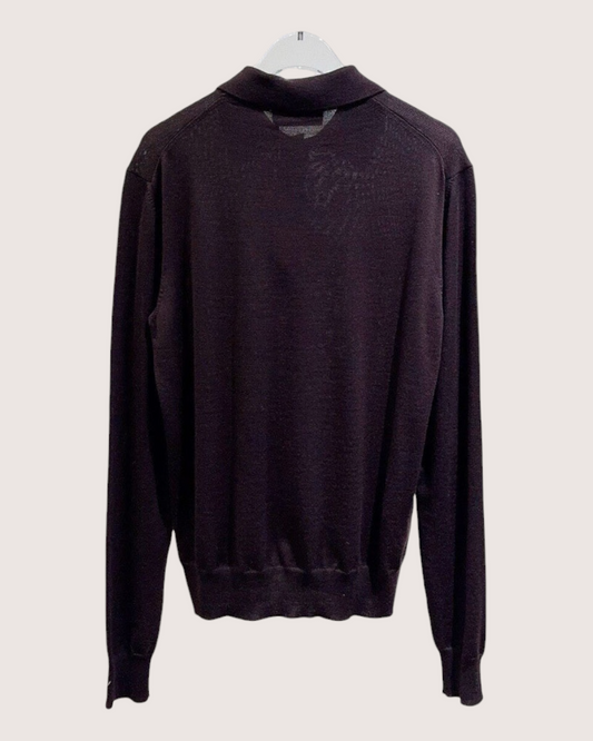 Miu Miu Wool Polo Sweater Brown IT 36