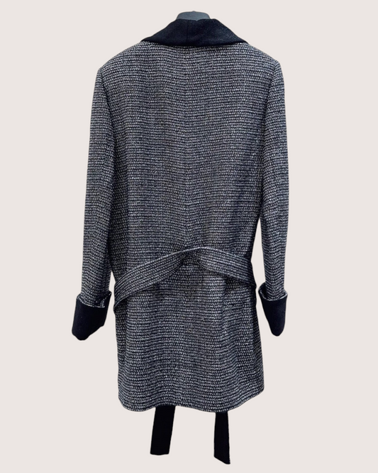 Chanel 24C Belted Tweed Jacket - Black, Silver, view 2