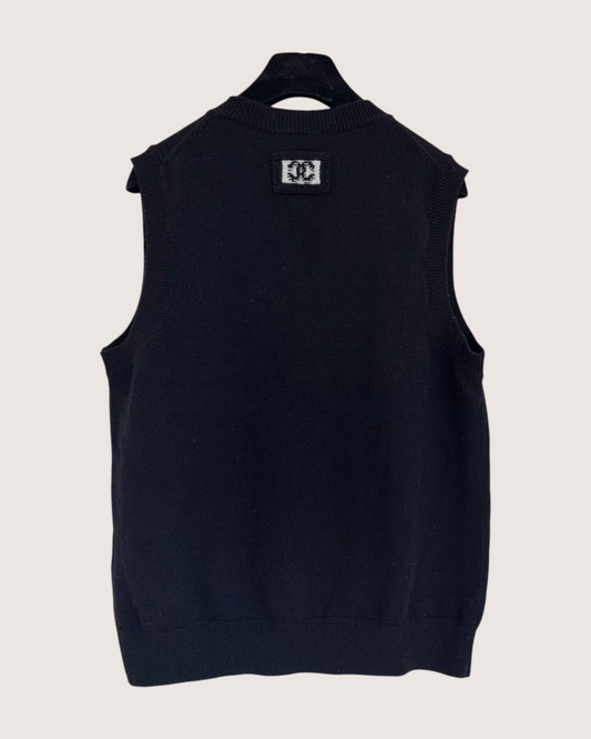 Chanel 26S V-Neck Vest Black FR 40