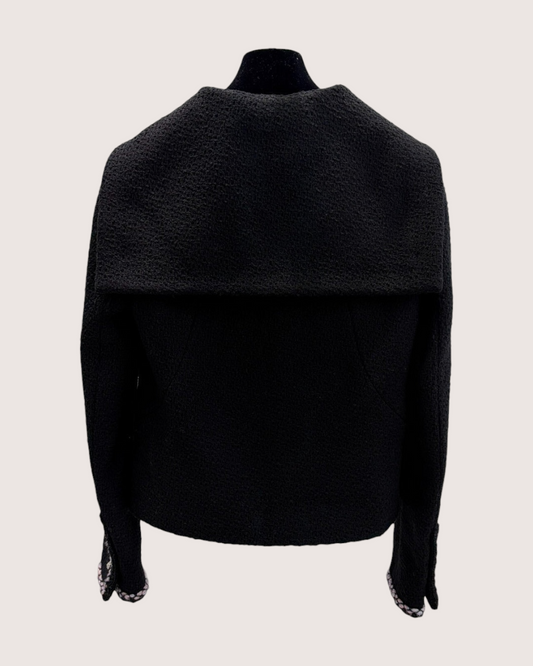 Chanel 24K Tweed Naval-Collar Jacket - Black, view 2