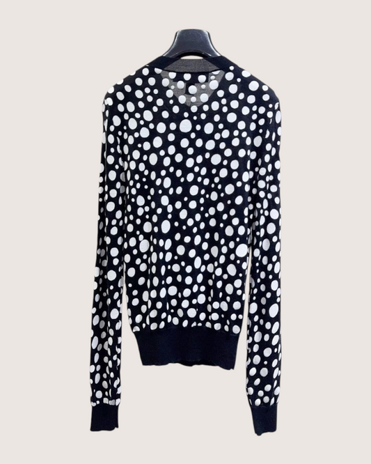 Louis Vuitton Cashmere Polka-Dot Cardigan - Black, White, view 2