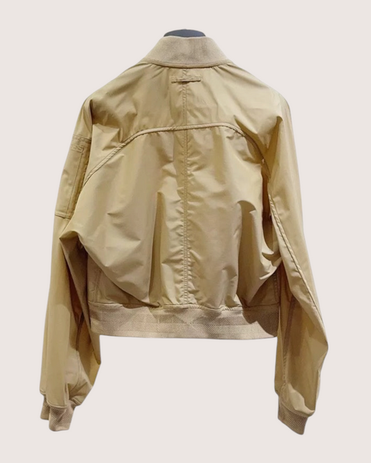Hermès Cropped Zip-Up Jacket Beige/Ecru FR 38