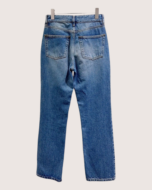 Louis Vuitton Monogram Slim High-Waisted Jeans - Blue, Brown, Beige/Ecru, view 2