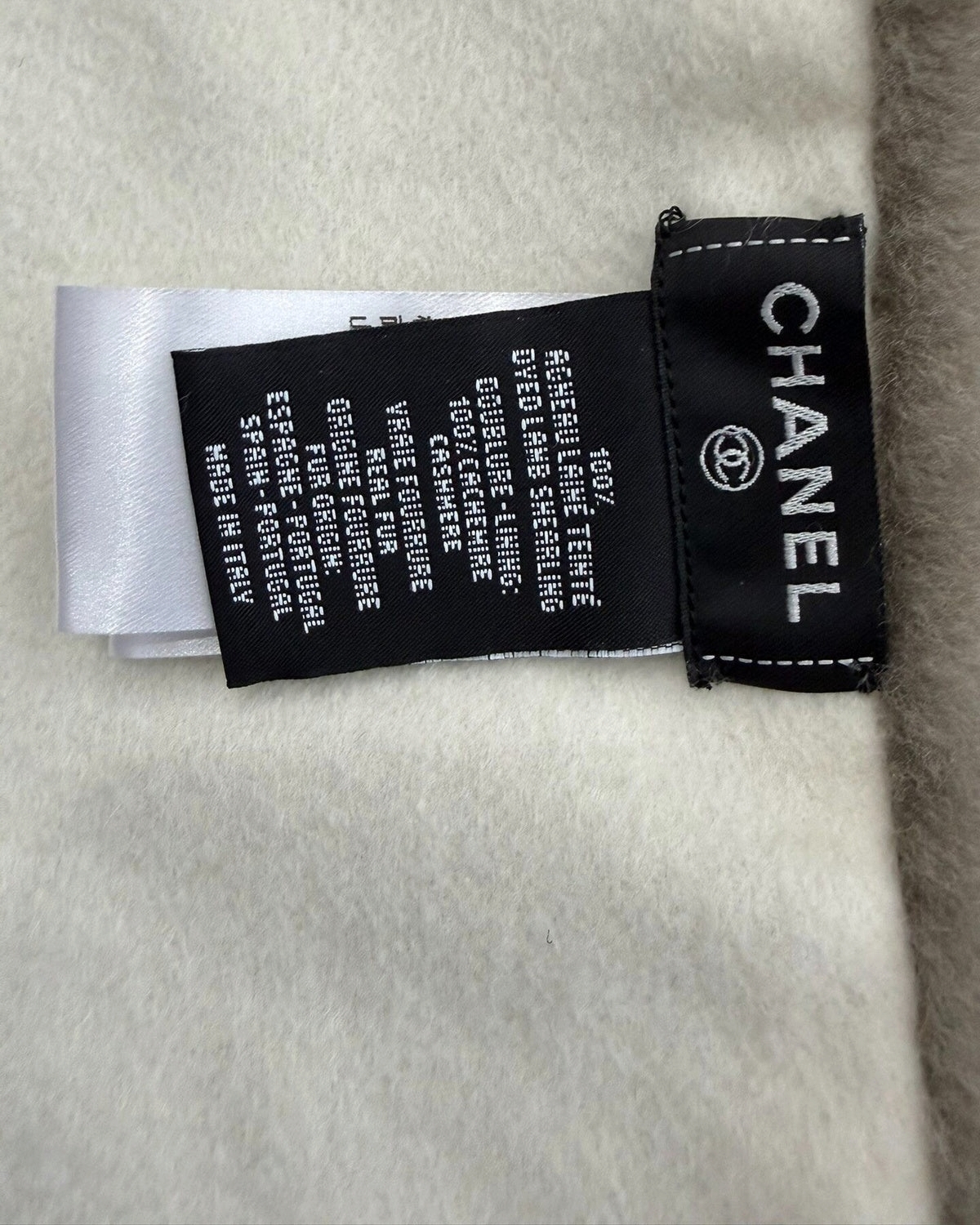 Chanel 24N Logo Cashmere Scarf Grey One Size