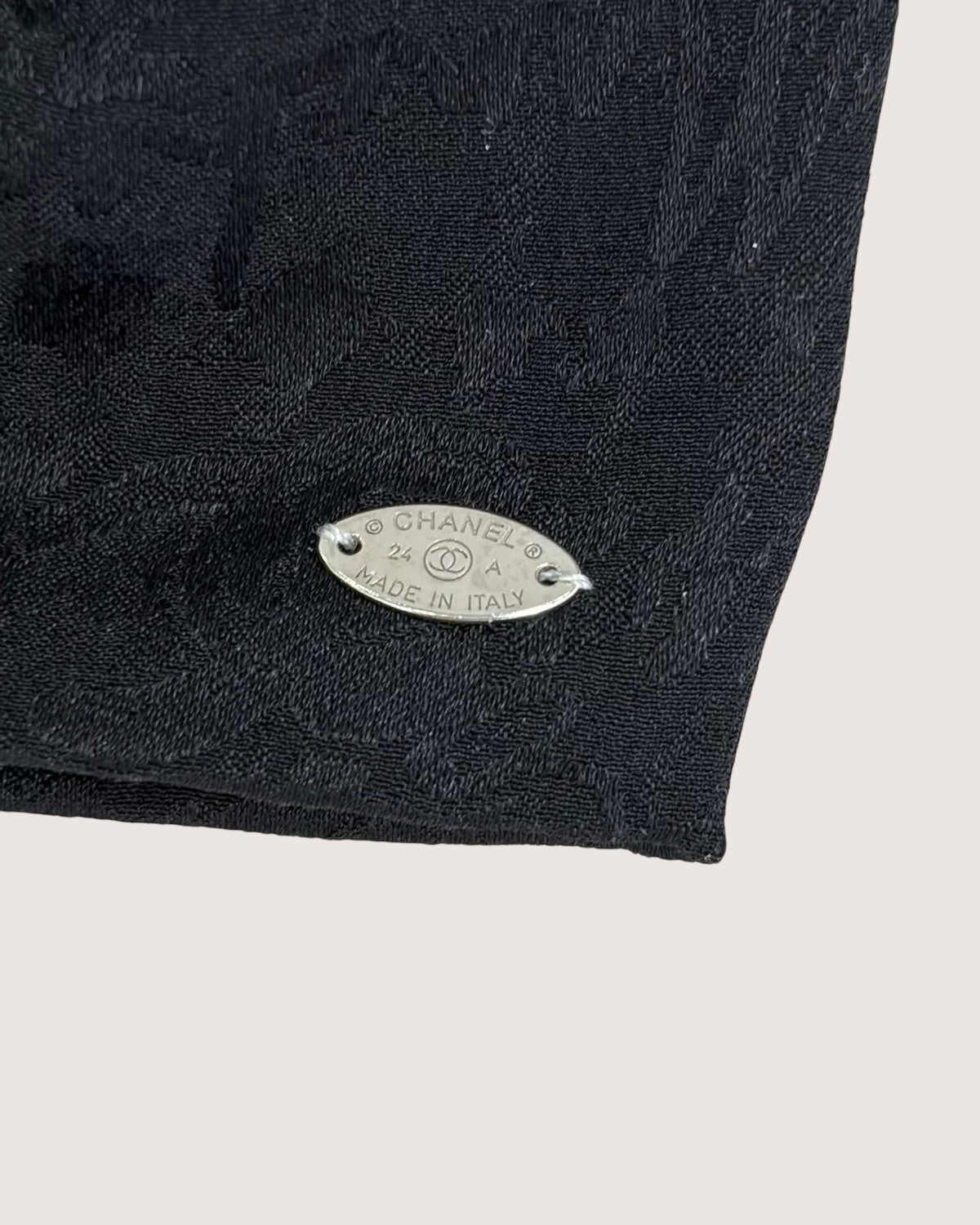 Chanel 24A Silk Bow Brooch Black One Size