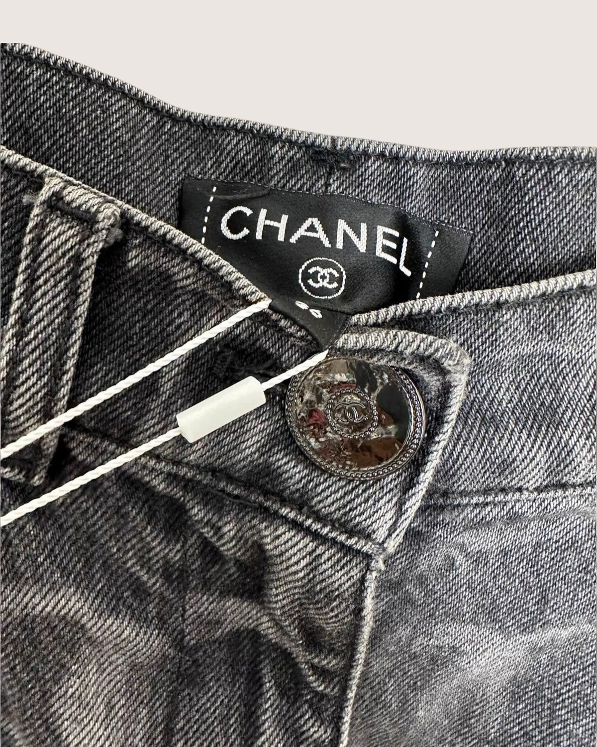 Chanel CC Logo Jeans Grey, Black