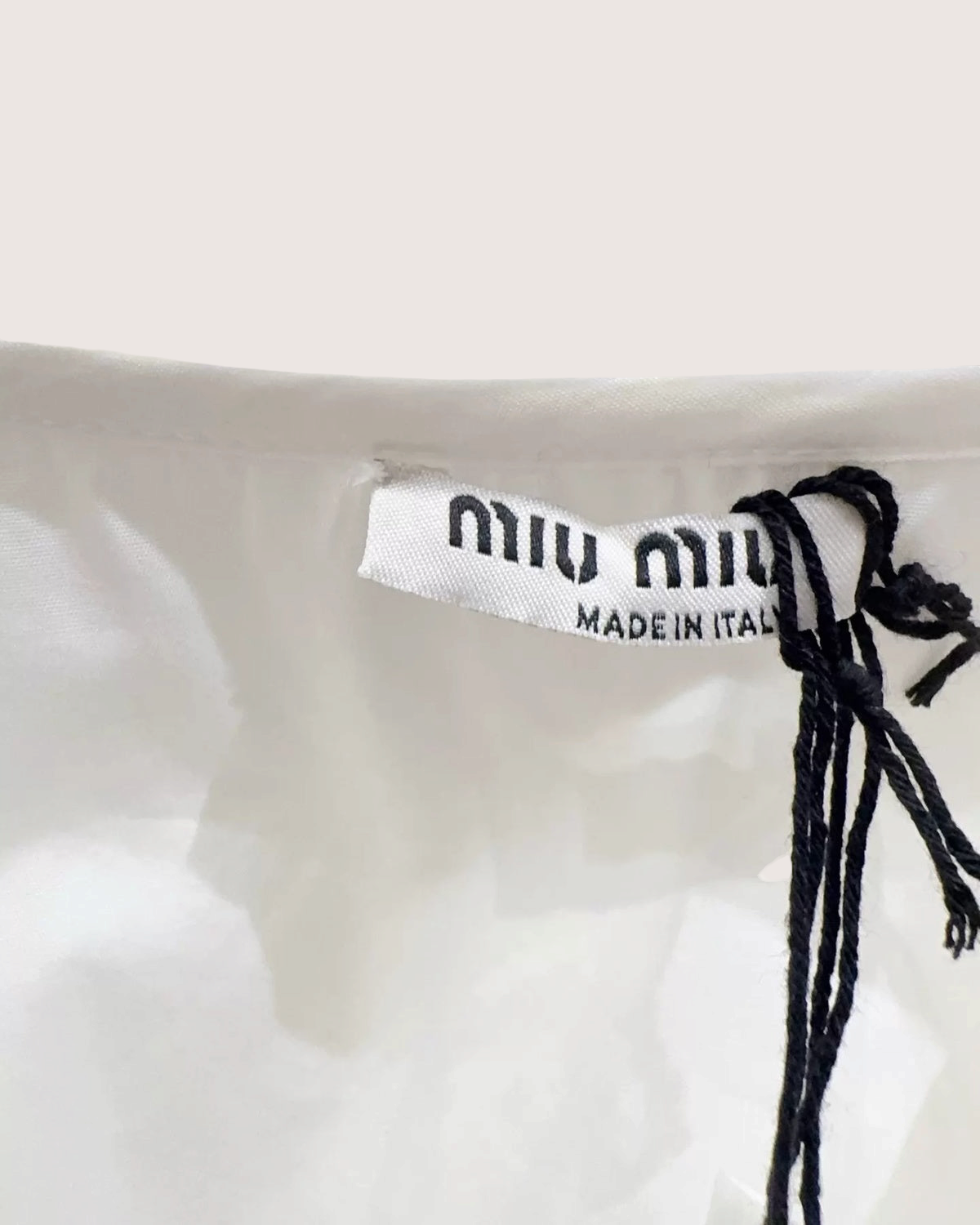 Miu Miu Lace-Collar Puff-Sleeve Shirt White FR 38