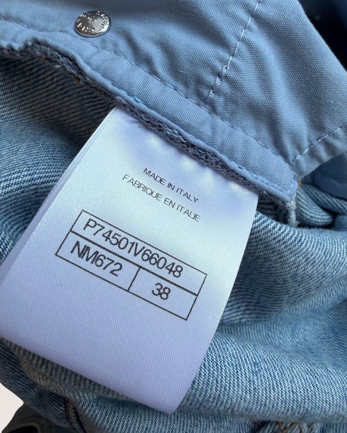Chanel 23P Wide-Leg Denim Jeans Blue FR 38