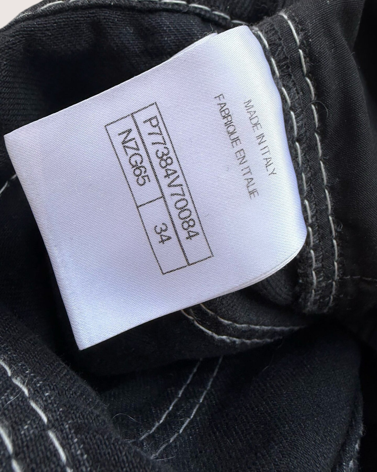 Chanel 24N Coco Neige CC Straight Denim Jeans Black, White FR 34